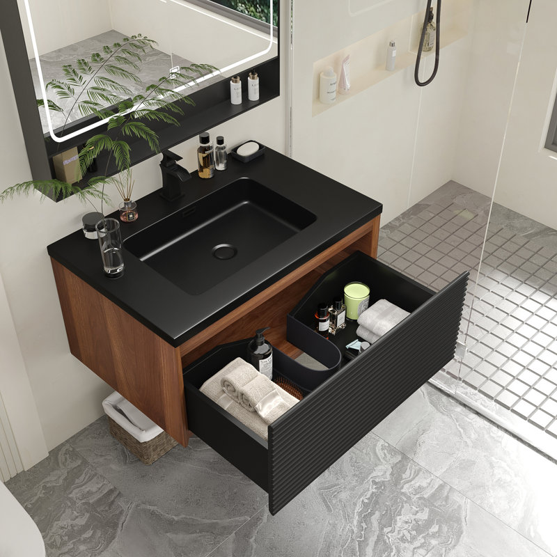 Wall-Mounted Single Bathroom Vanity Base Only, 27.21"