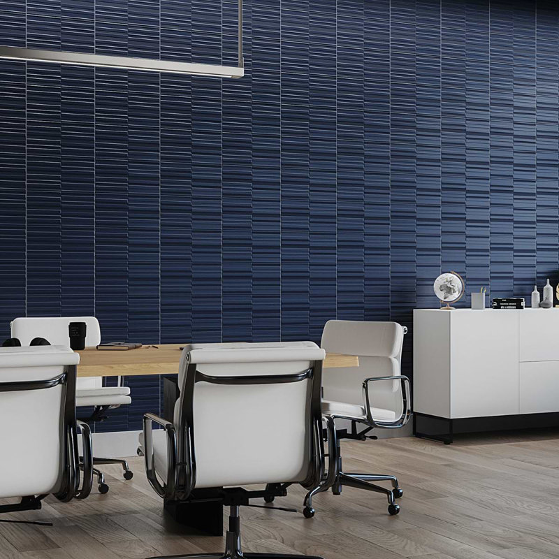 Sydney 8x16 3D Mixed Finish Ceramic Tile, Blue