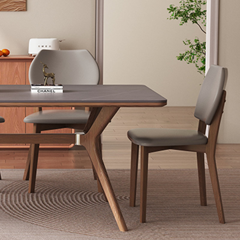 Rectangular rock slab dining table, 29.52"H x 55.11"L x 31.49"W