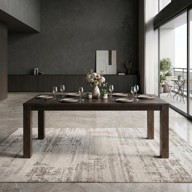 Borrego 79" Rectangular Dining Table — Acacia Veneer · Seats 6 to 8 · Dark Brown Finish