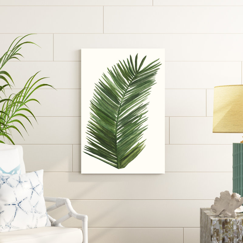 «Tropical Breeze Leaves V», peinture sur toile, H 36 po x l 24 po