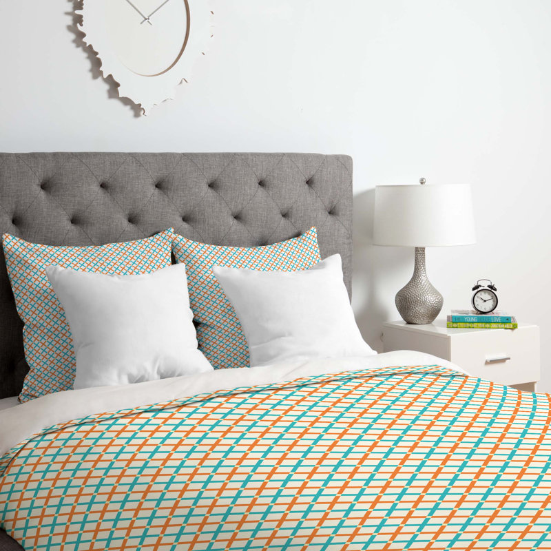Ensemble de housse de couette x check, Housse de couette simple / simple TG et 1 taie dé