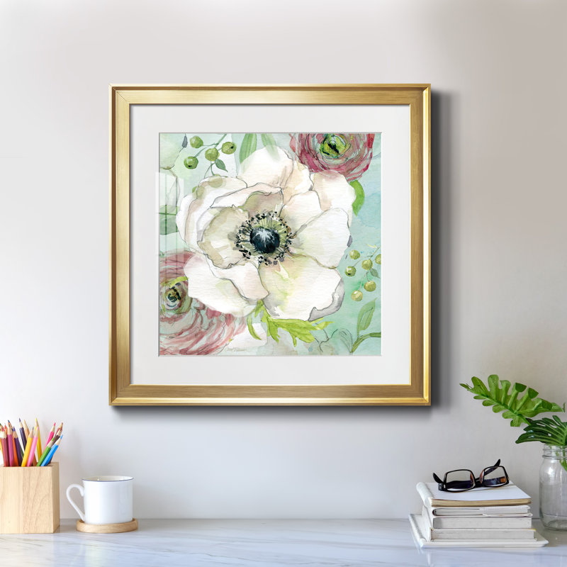 Asbury Garden Bloom I - Cadre photo, reproduction d'art sur papier, Papier encadré doré, H 26,5 po x l 26,5 po x P 1,5 po