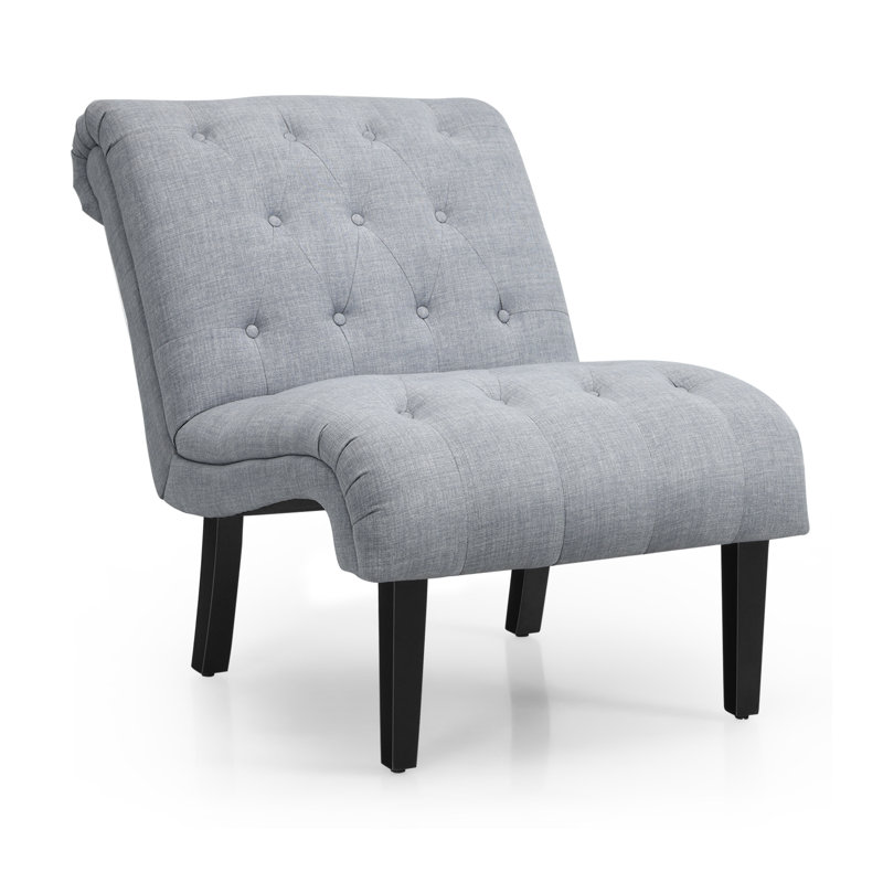 Altia Upholstered Cotton Blend Accent Chair, Ivory Cotton Blend