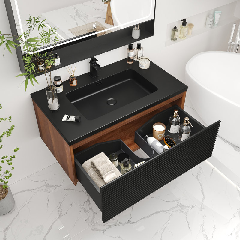 Base de meuble-lavabo simple mural seulement, 36''