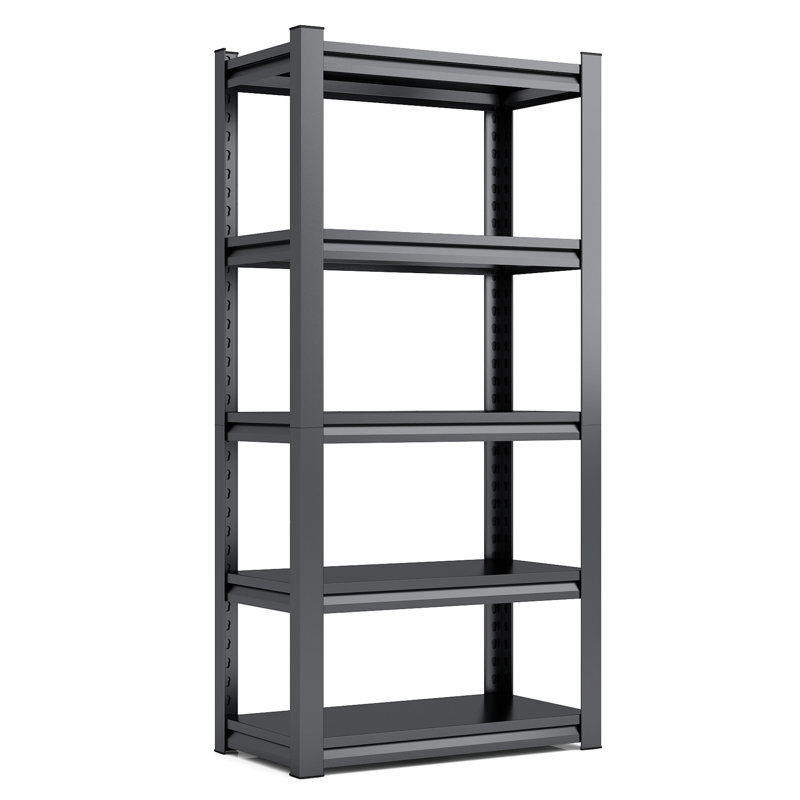 Étagère à 5 niveaux avec rails de protection latéraux, H 63 po x l 31,5 po x P 15,7 po, Black 1