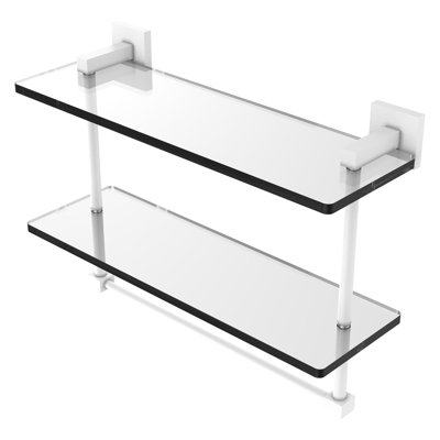 Haranu 2 Piece Metal and Glass Tiered Shelf
