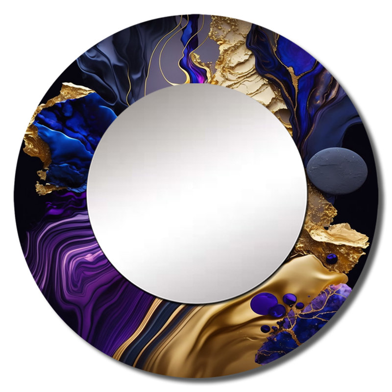 Pilode abstrait en marbre Pilode, 36 po x 36 po, Rond