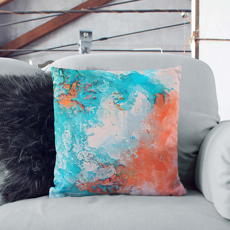 Abstract Square Throw Cushion, 55cm H x 55cm W x 20cm D