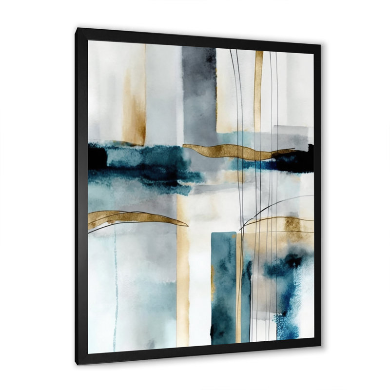 «Abstract Transitional Modern Shapes IV», reproduction sur toile, Impression noire sur toile encadrée, L 12 po x H 20 po