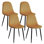 Chaises modernes en velours avec pieds en métal pour le salon, la chambre à coucher, le restaurant, la salle à manger, ensemble de 4, jaune terreux