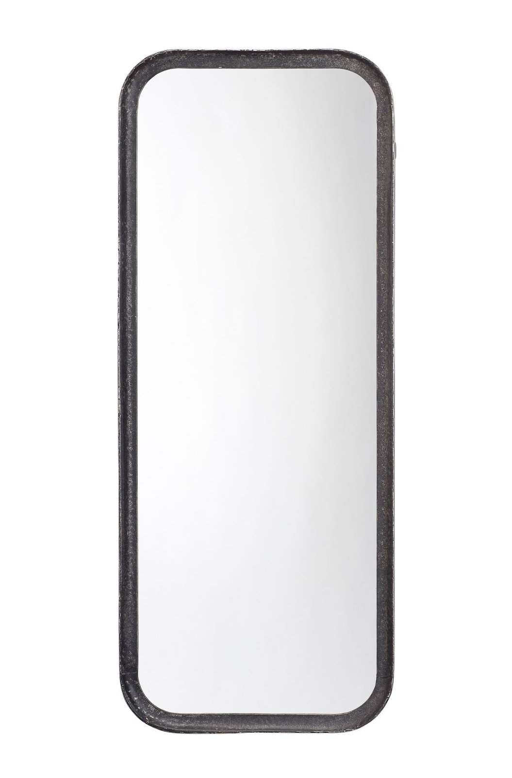 Iron Rectangle Mirror, 35.5" x 15.75", Distressed Black