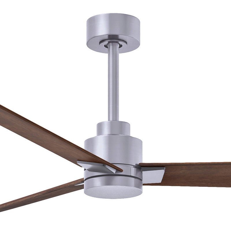 Ventilateur de plafond Alessandra, Noyer, Nickel brossé
