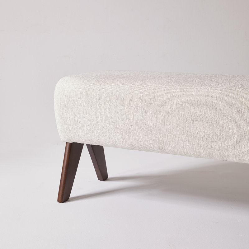 Banc rembourré pour la chambre à coucher, Blanc, Blanc