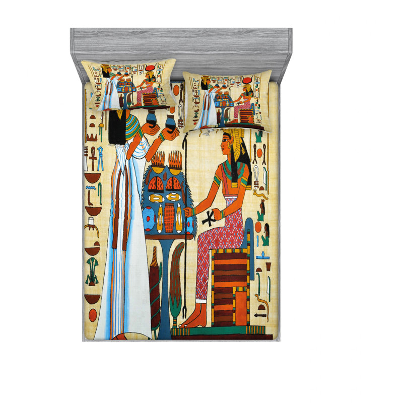 Ensemble de draps en papyrus, Ensemble de draps pour lit double avec un drap-hou