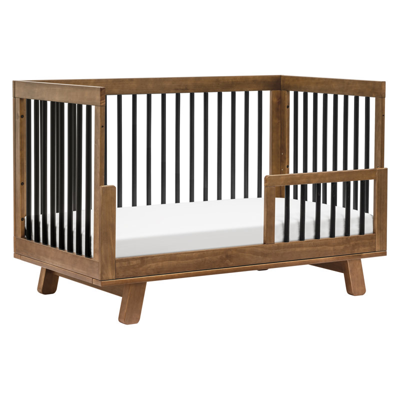 Lit de bébé convertible 3-en-1 Hudson, Noyer naturel / noir