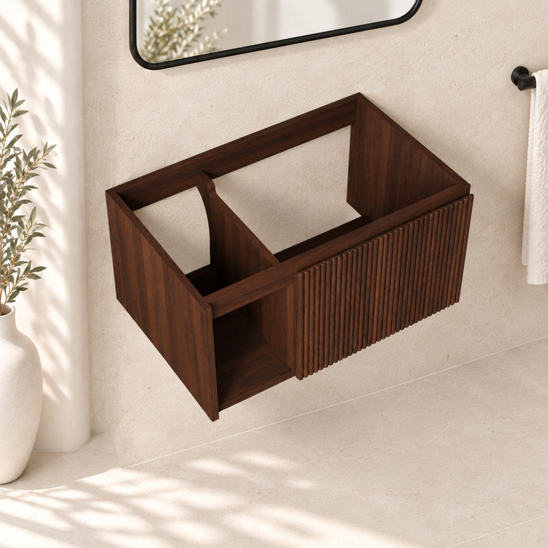 Meuble-lavabo mural EIDEN de 30 pouces en noyer (base seulement)