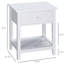 Table d'appoint moderne avec tiroir et rangement, extrémité blanche pour la chambre à coucher, tablette ouverte de 20,32 pouces de largeur