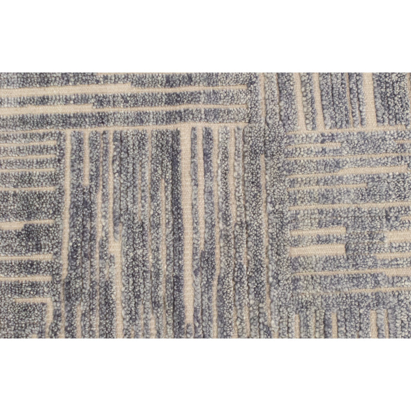 Tapis gris en laine noué la à la main Moroccan