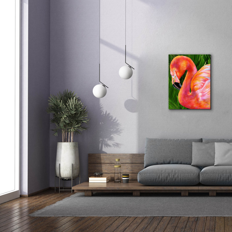  «Flamingo» par Tim Jeffs, art mural sur toile, 26 po x 34 po, H 34 po x l 26 po