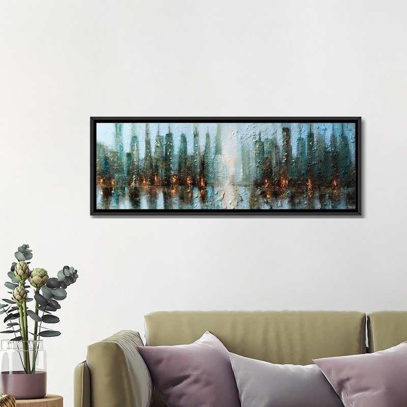 «Swiger Downtown», reproduction sur toile, H 12 po x l 36 po x P 1,5 po, Toile avec cadre noir