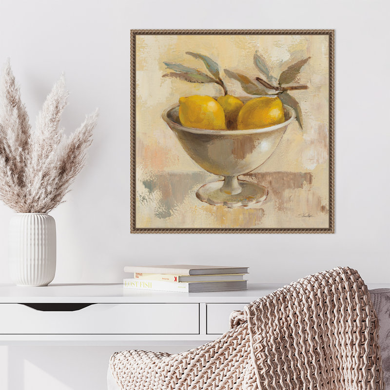 «Fruits in Old Bowl I» par Silvia Vassileva, reproduction d'art sur toile encadrée, H 22 po x l 22 po