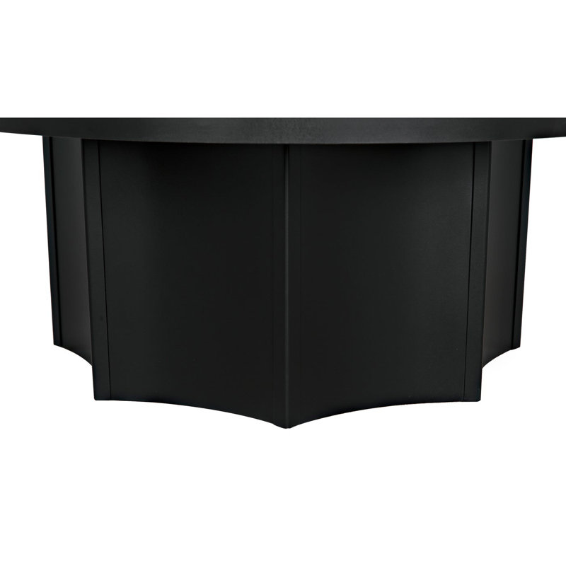 Noir Rome 47.5" Round Black Metal Coffee Table