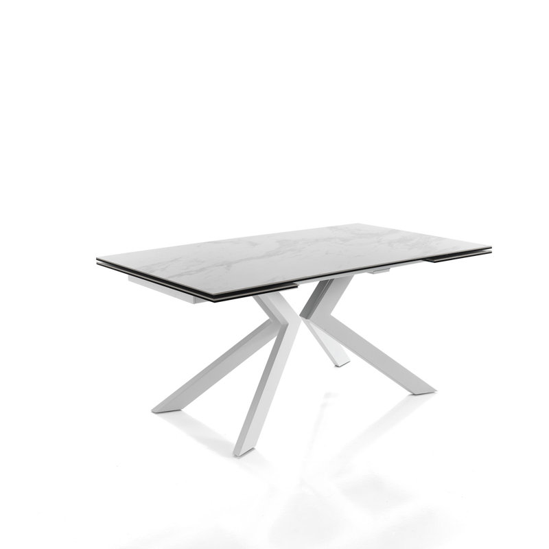 Dam Glass Top Metal Base Dining Table