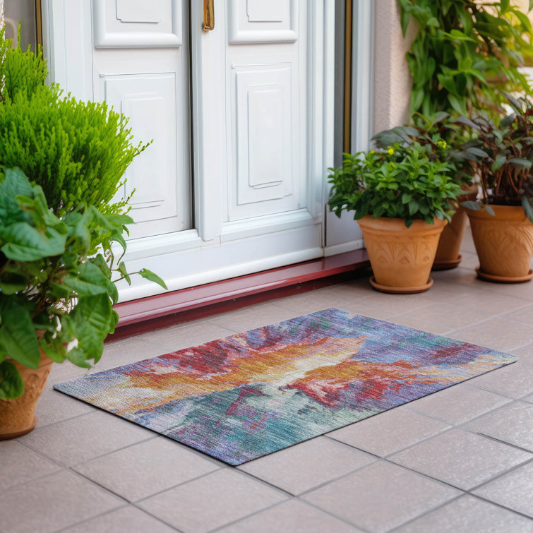 Machine Washable Indoor/Outdoor Claudian ACN1632 Orange Rug