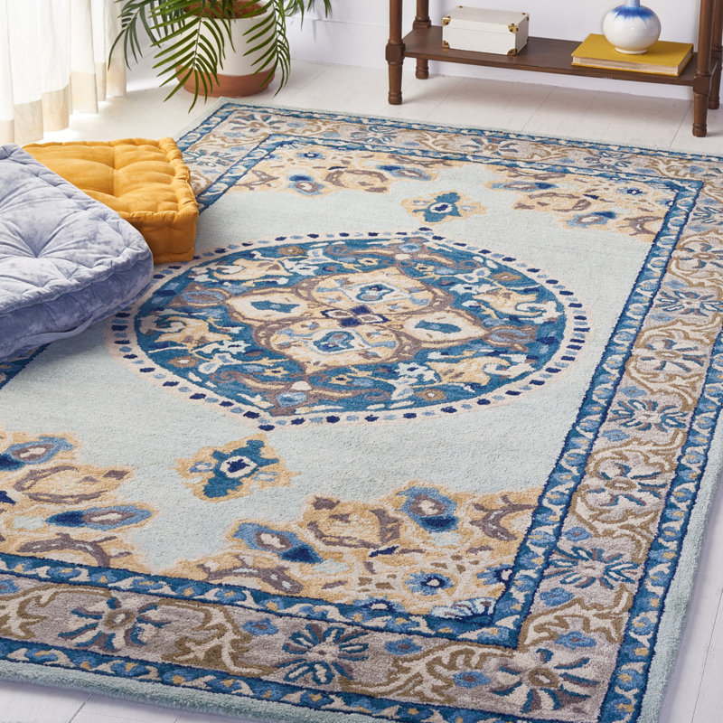 Tapis oriental en laine touffeté à la main Rafael, Rectangle 6 pi x 9 pi