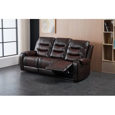 Power Leather Motion Recliner Sofa Set , Leather Sectional Sofa Set, Modern Power Reclining Sets With Cup Holders/Storage For Living Room/Bedroom/Office