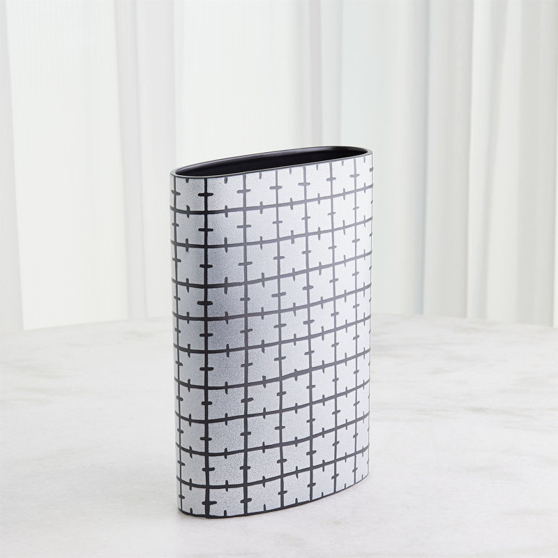 Stitch Handmade Ceramic Table Vase, 14'' H X 10'' W X 3.5'' D