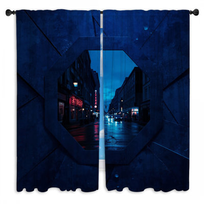 Rideaux obscurcissant et obscurcissant City Street At Night - 2 panneaux