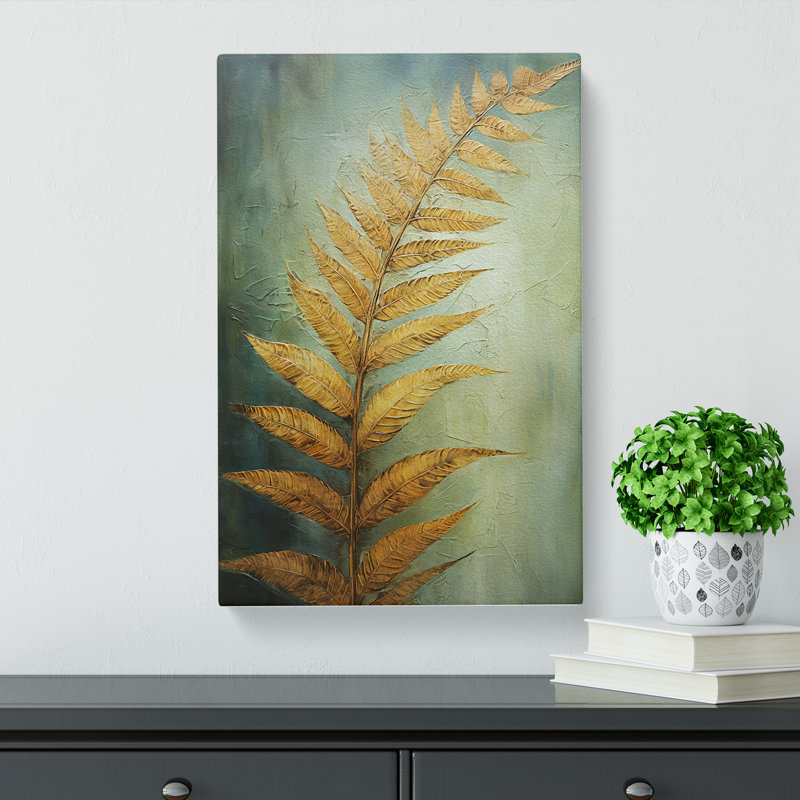 Fern Leaf Contemporary Art - Wrapped Canvas, 50cm H x 35cm W x 3cm D
