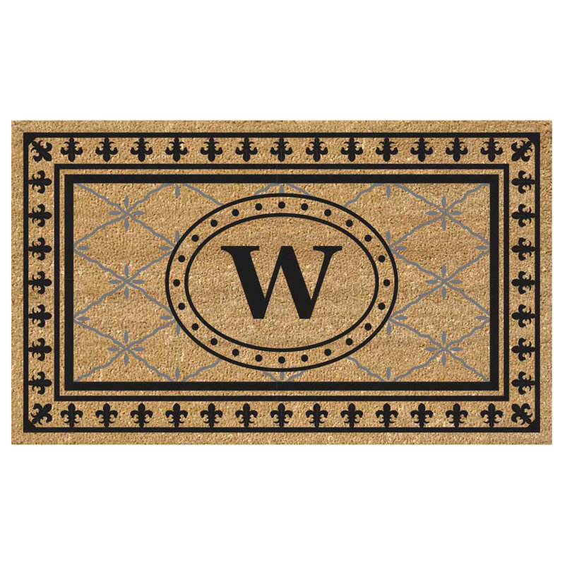 Tapis de porte extérieur en vinyle anti-dérapant Hanningt, W, Rectangle 1 pi 6 po x 2 pi 6 po