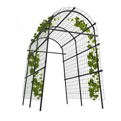Garden Arch Trellis, 7.5FT Extra Tall Polyethylene-Coated Stainless Steel Garden Trellis for Climbing Plants, Vegetables, Flowers, Outdoor Pergola Arbor Wedding Party Decoration, Cucumber Trellis, Gar