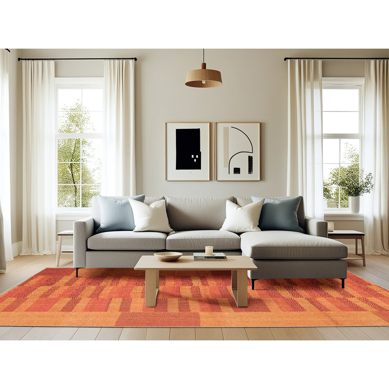 Bardon Abstract Indoor Rug, Rectangle 6' x 9'