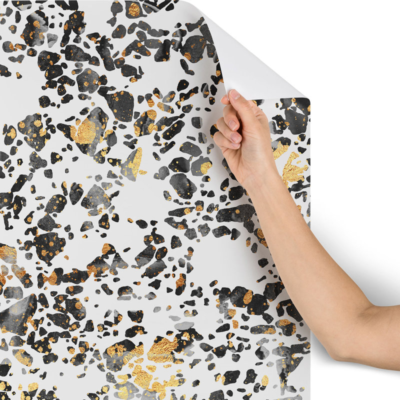Elisabeth Fredriksson Gold Speckled Terrazzo Peel And Stick Wallpaper Panel