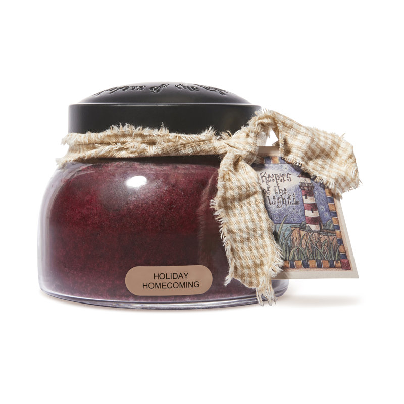Holiday Homecoming Scented Glass Jar Candle with Black Lid