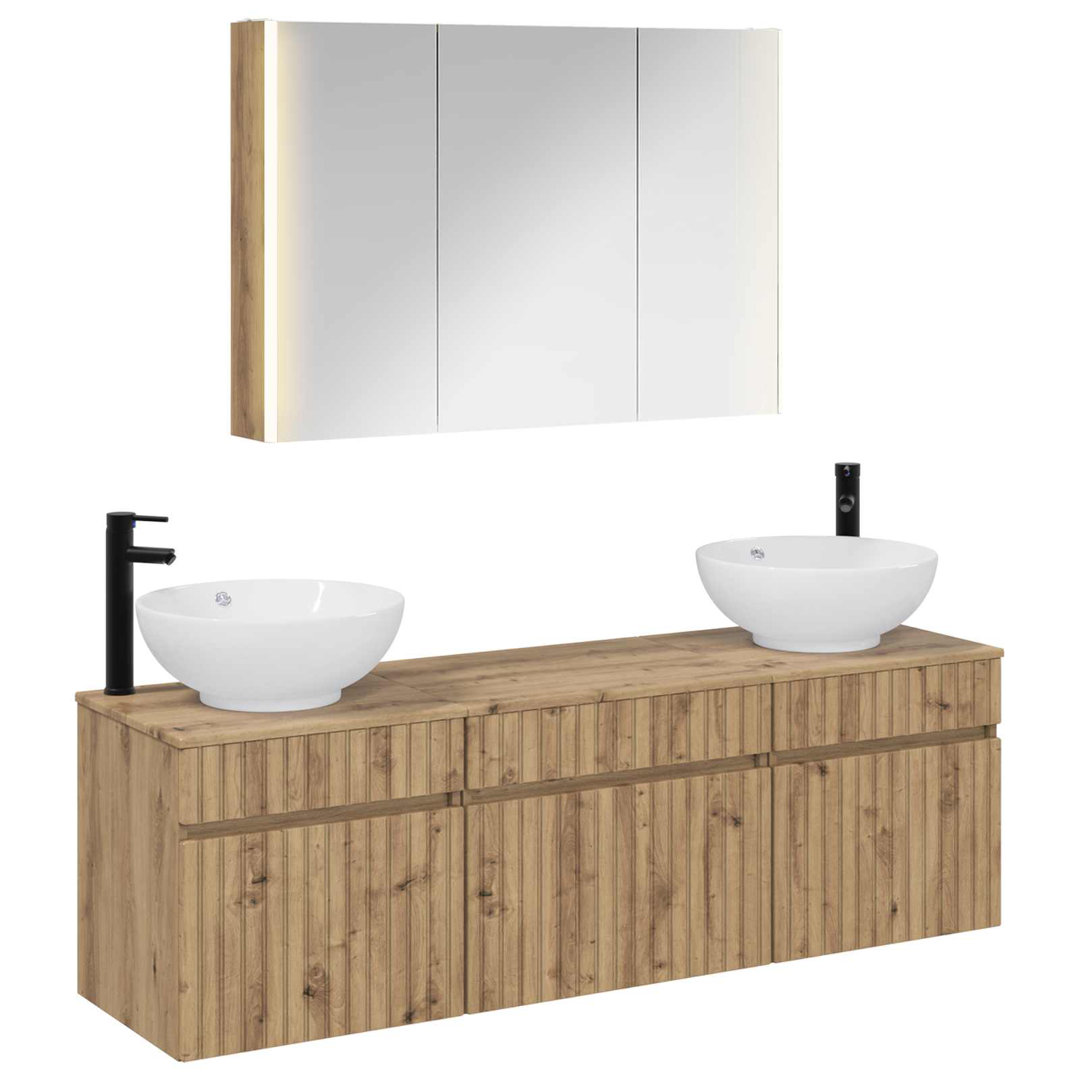 vidaXL Bathroom Cabinet Set 4 pcs 103.5 x 15.5 x 70 cm Engineered Wood