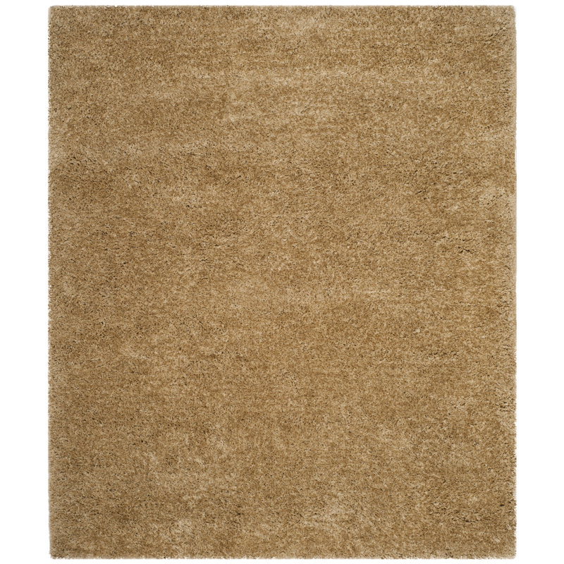 Gilcrease Shag Hand-Tufted Beige Area Rug, Rectangle 4' x 6'
