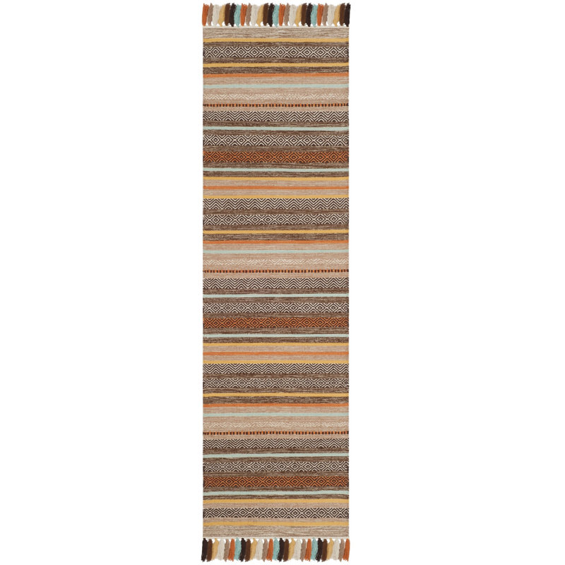 Montauk Hand Woven Cotton Striped Rug, Runner 2'3" x 8'