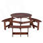 Table de pique-nique d'extérieur pour 6 personnes, table de pique-nique ronde pour 6 personnes avec 3 bancs intégrés-2116992079