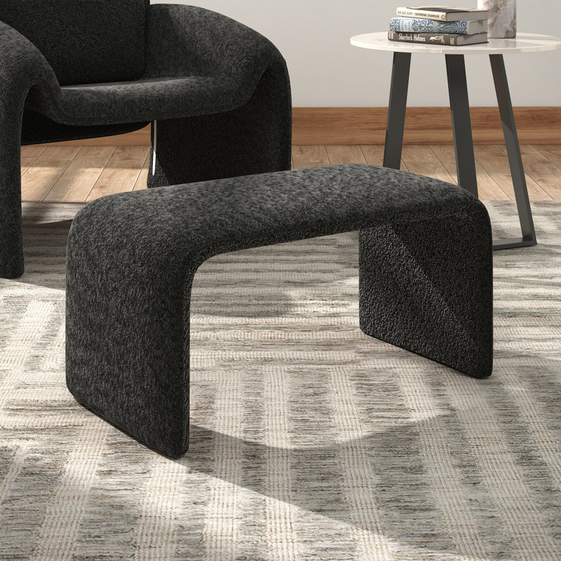 Gainsborough Contemporary Ottoman - Boucle, Black