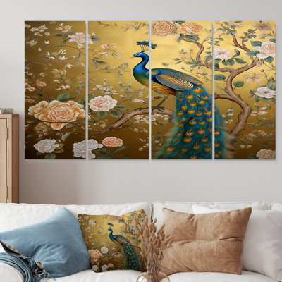 Chilmark - Peacock Animal Wall Art Canvas 4 Piece