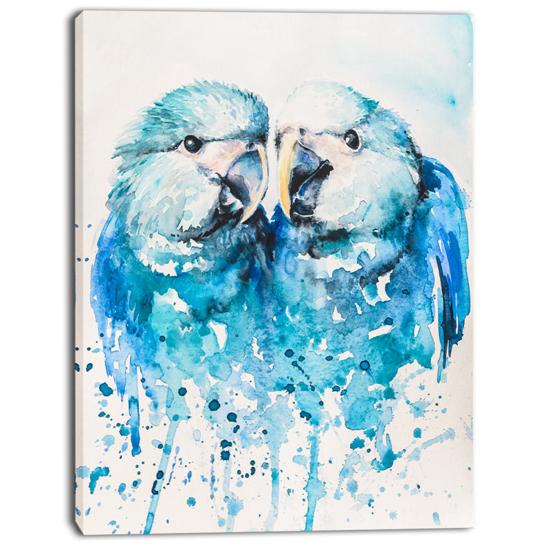 « spix ara aquarelle », reproduction d’art sur toile tendue, H 40 po x l 30 po x P 1 po
