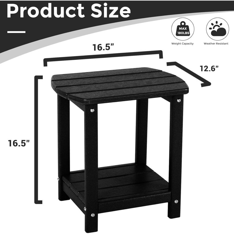 Table de bout Adirondack Square, Noir