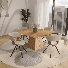 5-Piece Dining Set With Square Wooden Table In Natural Wood And 4 Upholstered Dining Chairs