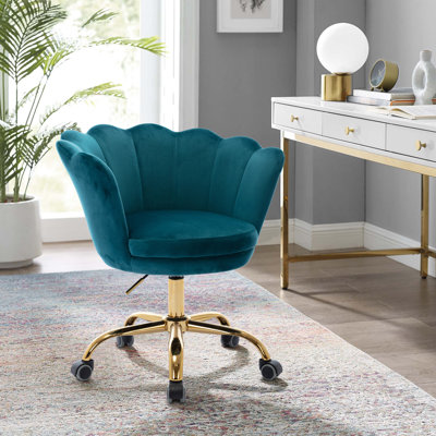 Fauteuil pivotant en velours de 67,31 cm de large