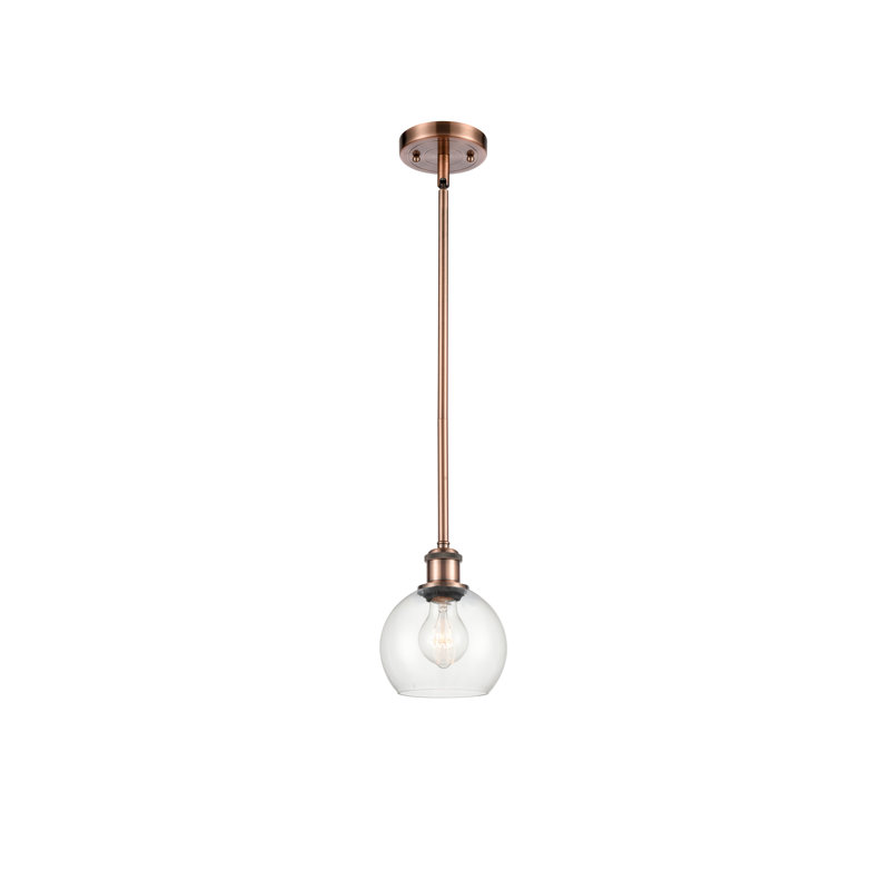 Luminaire suspendu sphère 1 lumière Cindi, Cuivre antique, Ampoule non incluse